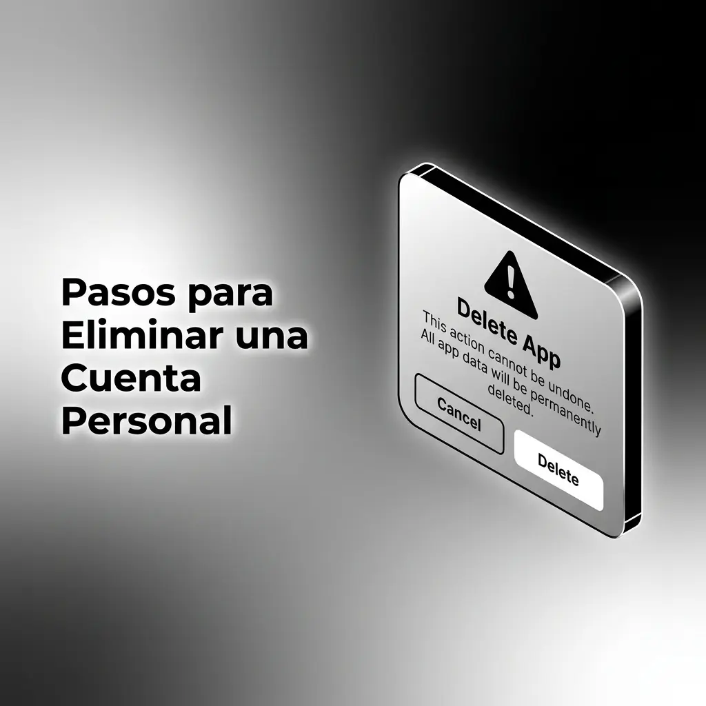 Pasos para eliminar una cuenta personal: retiro de saldo, contacto con soporte y confirmación de cierre definitivo.
